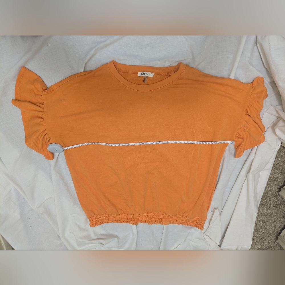 Cable & Gauge Orange High Waist Shorts with Elastic Waist